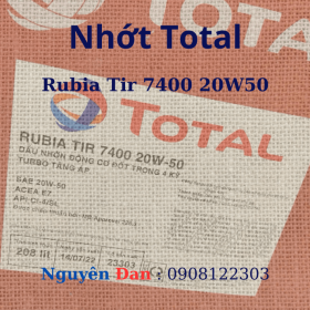 Nhớt total rubia tir 7400 20w50 với công nghê Pro efficient giảm mài mòn, cho hiệu suất tối đa.
